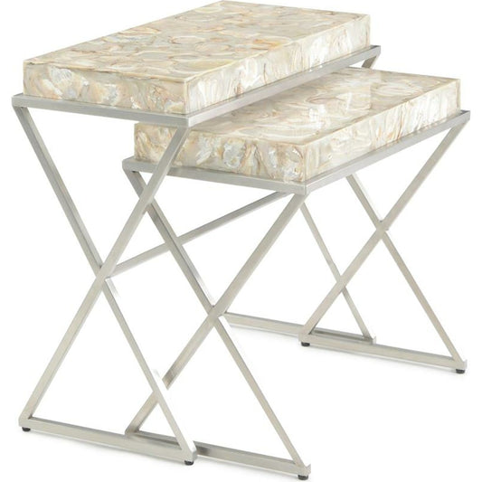 001 SR-884225 | Additional Silo | Bottaro Nesting Side Tables by John-Richard in natural. Made from steel in a modern style.