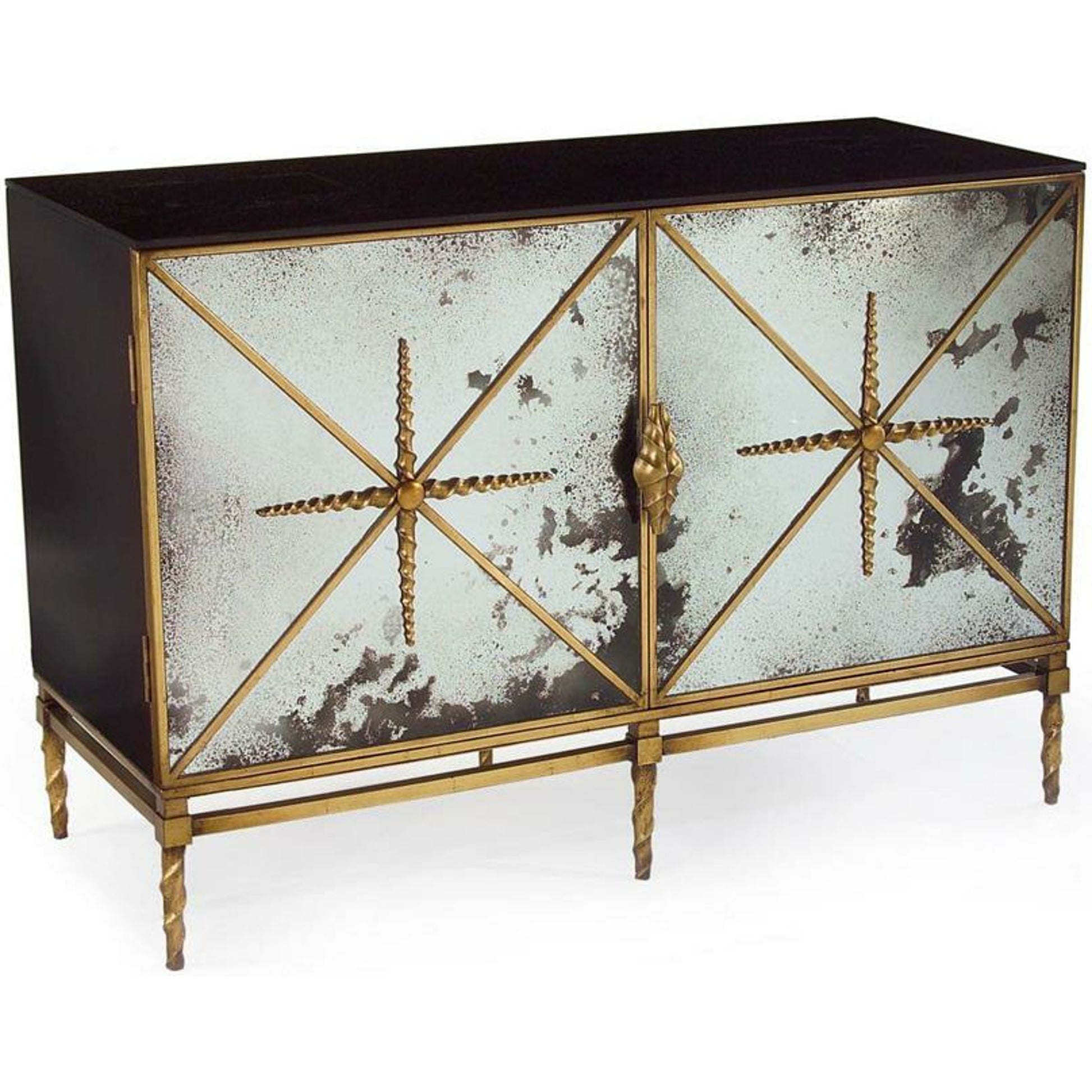 Rio Cabinet by John-Richard in black. Made from glass, steel in a transitional style.