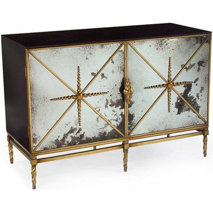 Rio Cabinet by John-Richard in black. Made from glass, steel in a transitional style.