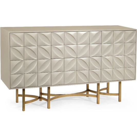 Ghost Credenza by John-Richard in bronze, white. Made from bronze, metal in a modern style.
