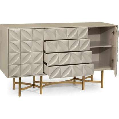 Ghost Credenza by John-Richard in bronze, white. Made from bronze, metal in a modern style.