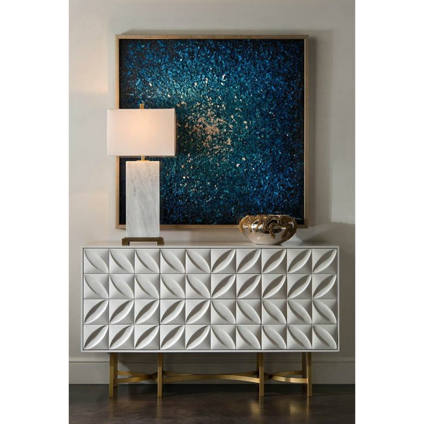003 SR-864077 | Lifestyle | Ghost Credenza by John-Richard in bronze, white. Made from bronze, metal in a modern style.