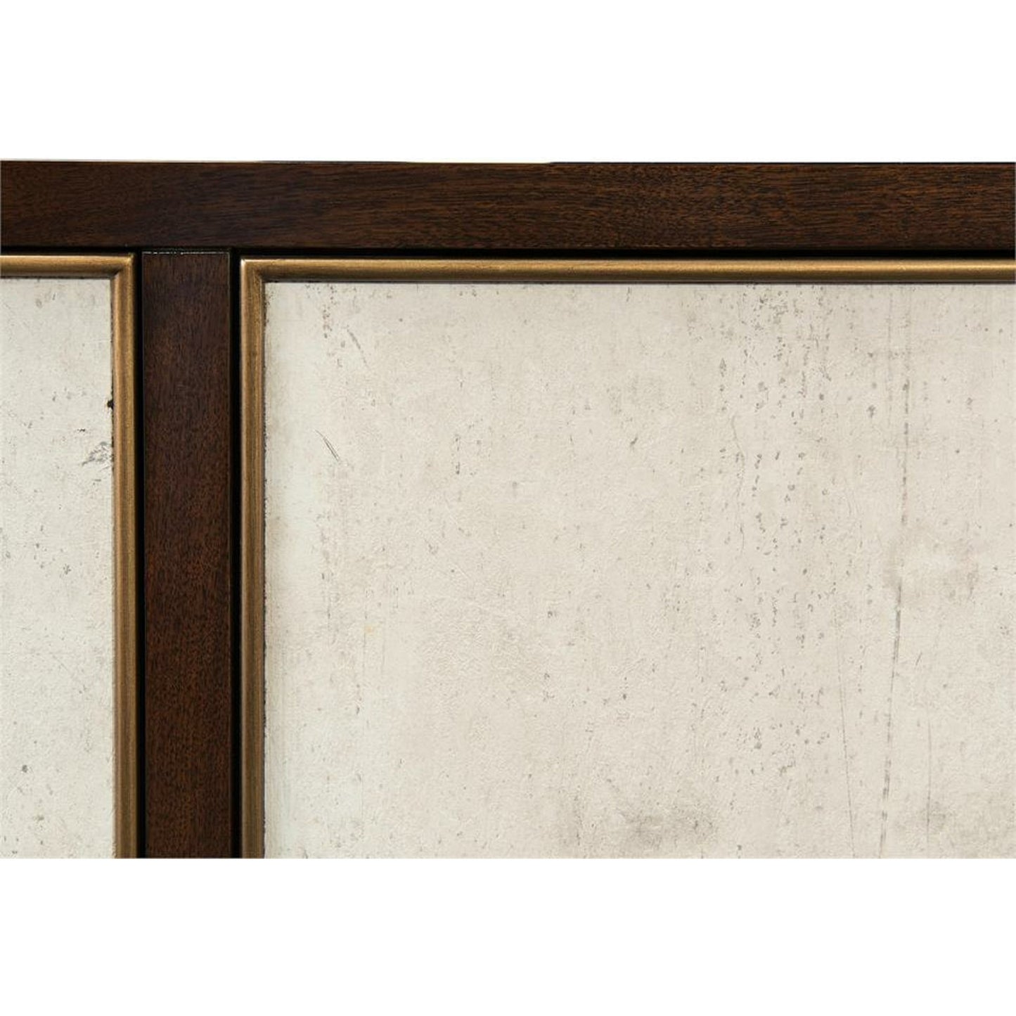 003 SR-864874 | Closeup | Mercia Credenza by John-Richard in black, gold, walnut. Made from stone in a transitional style.