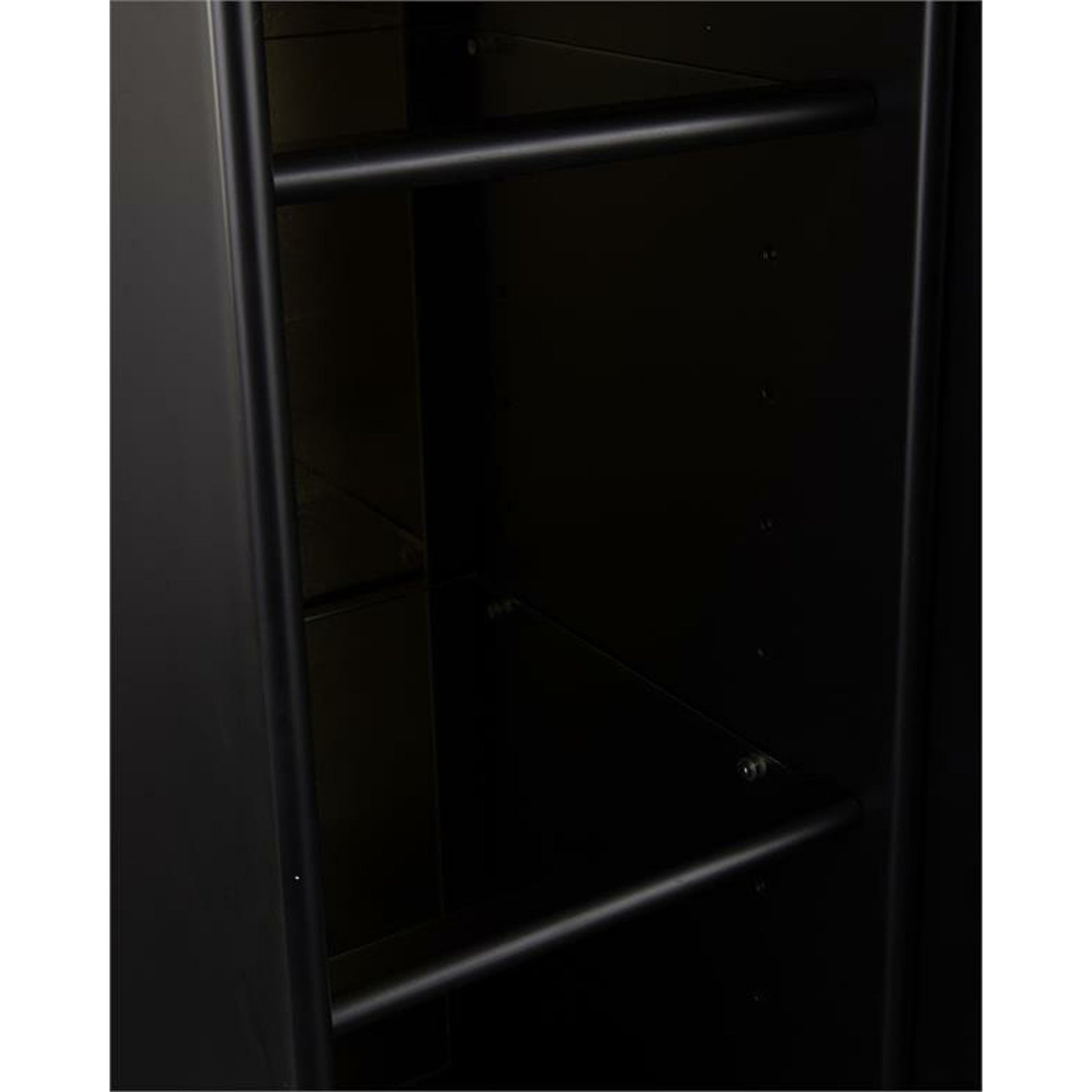 Black Satin Cabinet by John-Richard in black, brass, gold, stainless steel. Made from brass, steel in a transitional style.