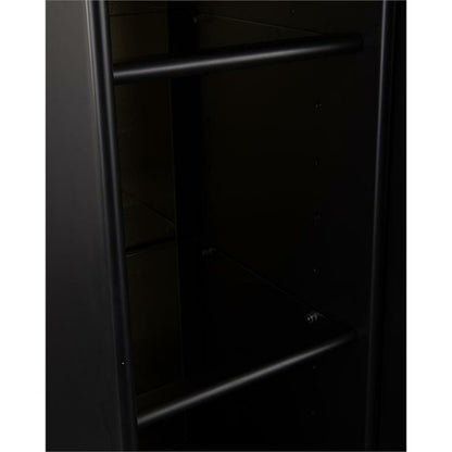 Black Satin Cabinet by John-Richard in black, brass, gold, stainless steel. Made from brass, steel in a transitional style.