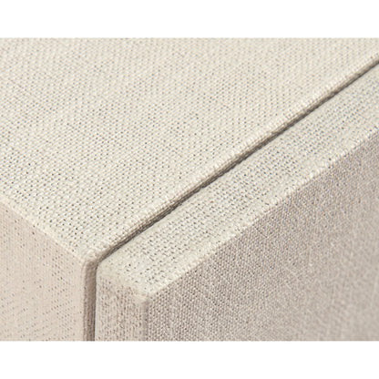Martino Sideboard by John-Richard in stainless steel, white and white linen. Made from mdf, linen, acrylic, stainless steel in a modern style.