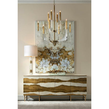 Sutton Place Sideboard by John-Richard in beluga, gold. Made from glass, steel in a modern style.