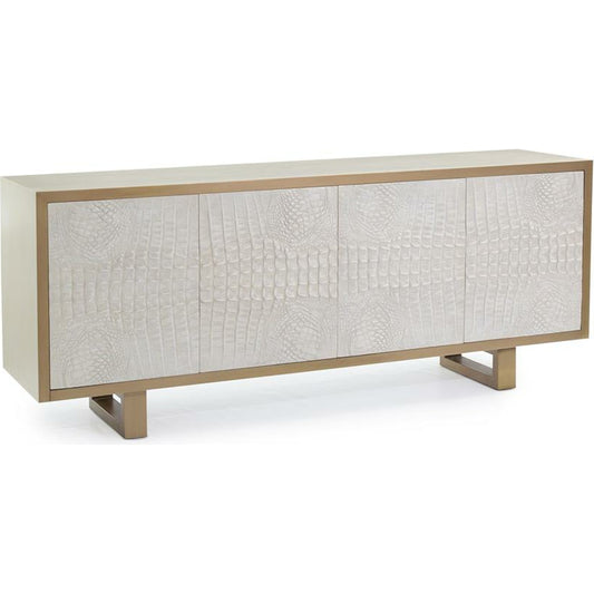 Kano Sideboard by John-Richard in beluga, brass, cream, white. Made from brass, metal in a modern style.