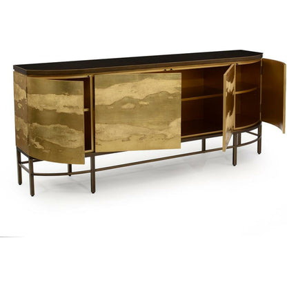 Rimini Sideboard by John-Richard in black. Made from steel in a transitional style.