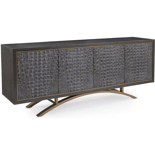 Greystoke Sideboard by John-Richard in black, gold. Made from metal, steel in a modern style.
