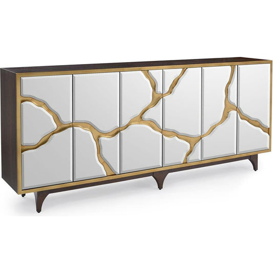001 SR-884888 | Additional Silo | Ravine Credenza by John-Richard in gold, oak. Made from unique in a modern style.