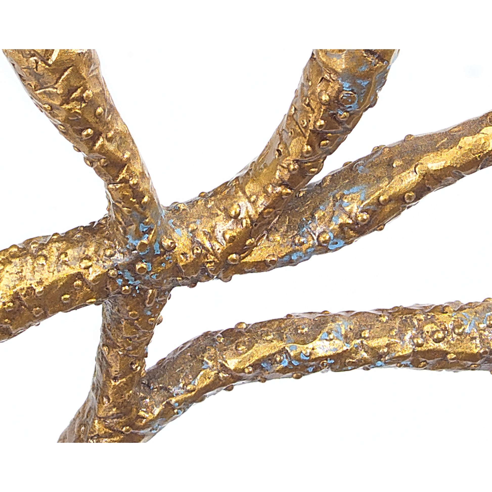 Branches Dining Table by John-Richard in gold and gold, glass. Made from iron, glass in a eclectic & global style.