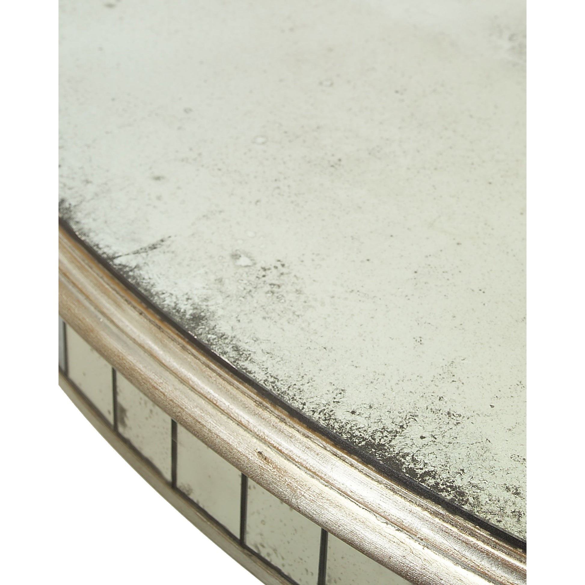 Bourbon Round Dining Table by John-Richard in silver and parisian silver. Made from acacia wood in a traditional style.