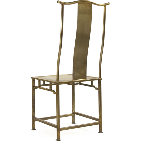 Avent Side Chair by Zentique in antique gold and iron, mirror, mdf. Made from iron, mirror, mdf in a transitional style.
