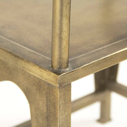 Brys Arm Chair by Zentique in antique gold and iron, mirror, mdf. Made from iron, mirror, mdf in a transitional style.