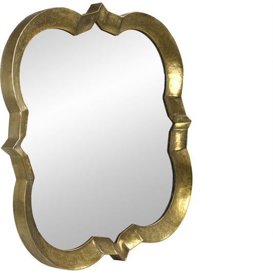 Elisha Mirror by Zentique in distressed gold and metal, mirror, mdf. Made from metal, mirror, mdf in a transitional style.