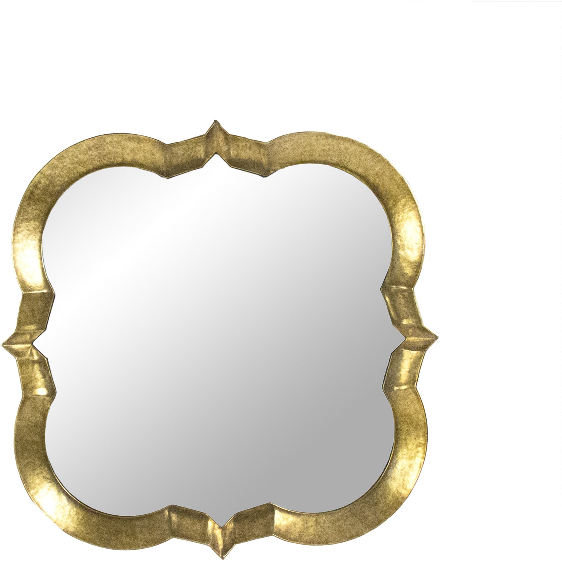 Elisha Mirror by Zentique in distressed gold and metal, mirror, mdf. Made from metal, mirror, mdf in a transitional style.
