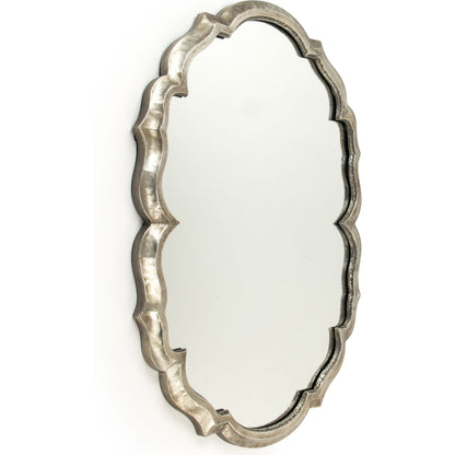 Epine Mirror by Zentique in distressed silver and iron, mirror, mdf. Made from iron, mirror, mdf in a transitional style.
