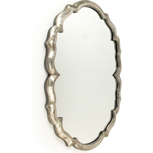 Epine Mirror by Zentique in distressed silver and iron, mirror, mdf. Made from iron, mirror, mdf in a transitional style.