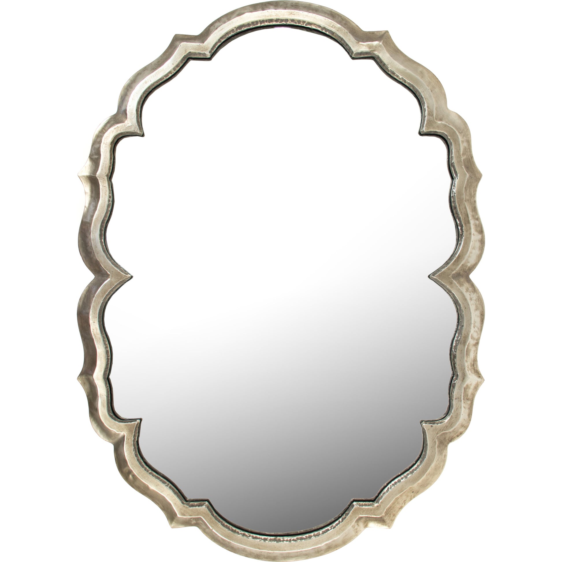 Epine Mirror by Zentique in distressed silver and iron, mirror, mdf. Made from iron, mirror, mdf in a transitional style.