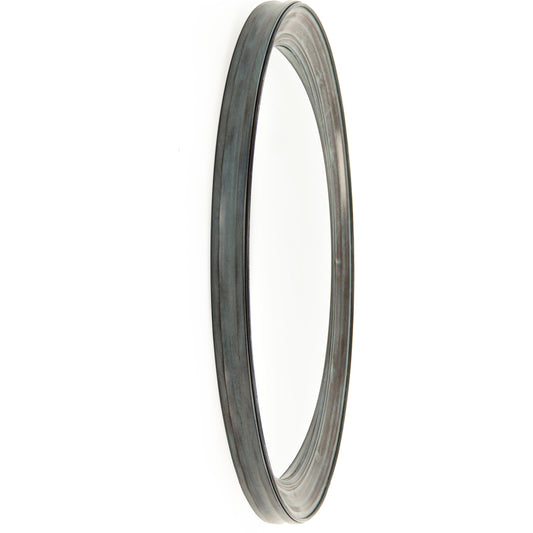 Cerne Convex Mirror by Zentique in distressed teal and iron, mirror, mdf. Made from iron, mirror, mdf in a modern style.