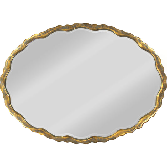 Aime Mirror by Zentique in distressed gold and iron, mirror, mdf. Made from iron, mirror, mdf in a transitional style.