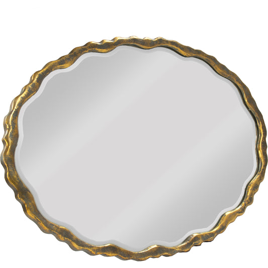 Aime Mirror by Zentique in distressed gold and iron, mirror, mdf. Made from iron, mirror, mdf in a transitional style.