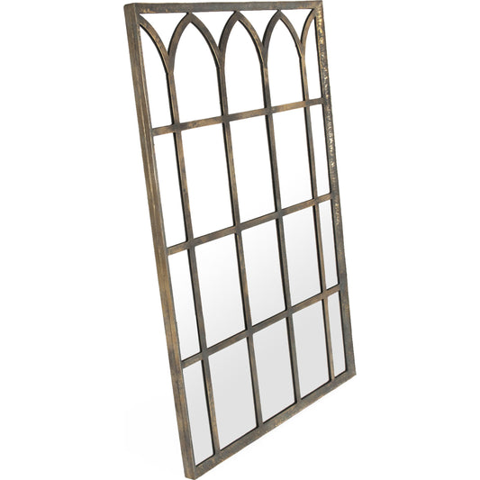Esther Mirror by Zentique in distressed bronze and iron, mirror, mdf. Made from iron, mirror, mdf in a cottage & farmhouse style.