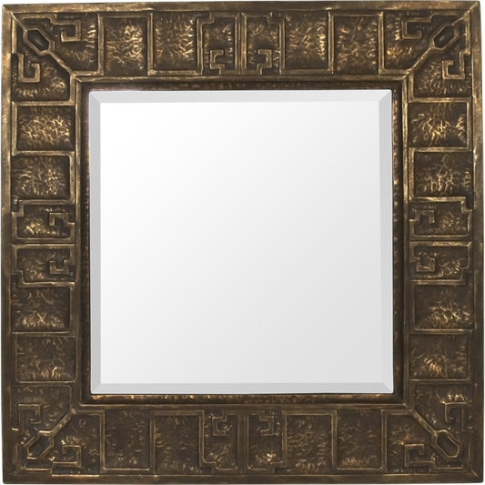 Lancelin Mirror by Zentique in bronze and metal, mirror, mdf. Made from metal, mirror, mdf in a traditional style.