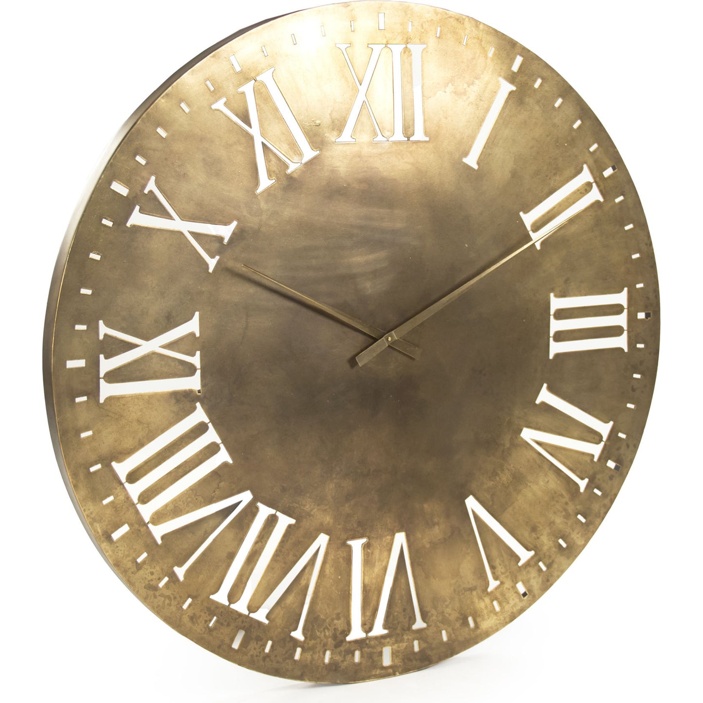 003 S-337523 | Primary Silo | Laure Clock by Zentique in distressed gold and iron, mirror, mdf. Made from iron, mirror, mdf in a traditional style.