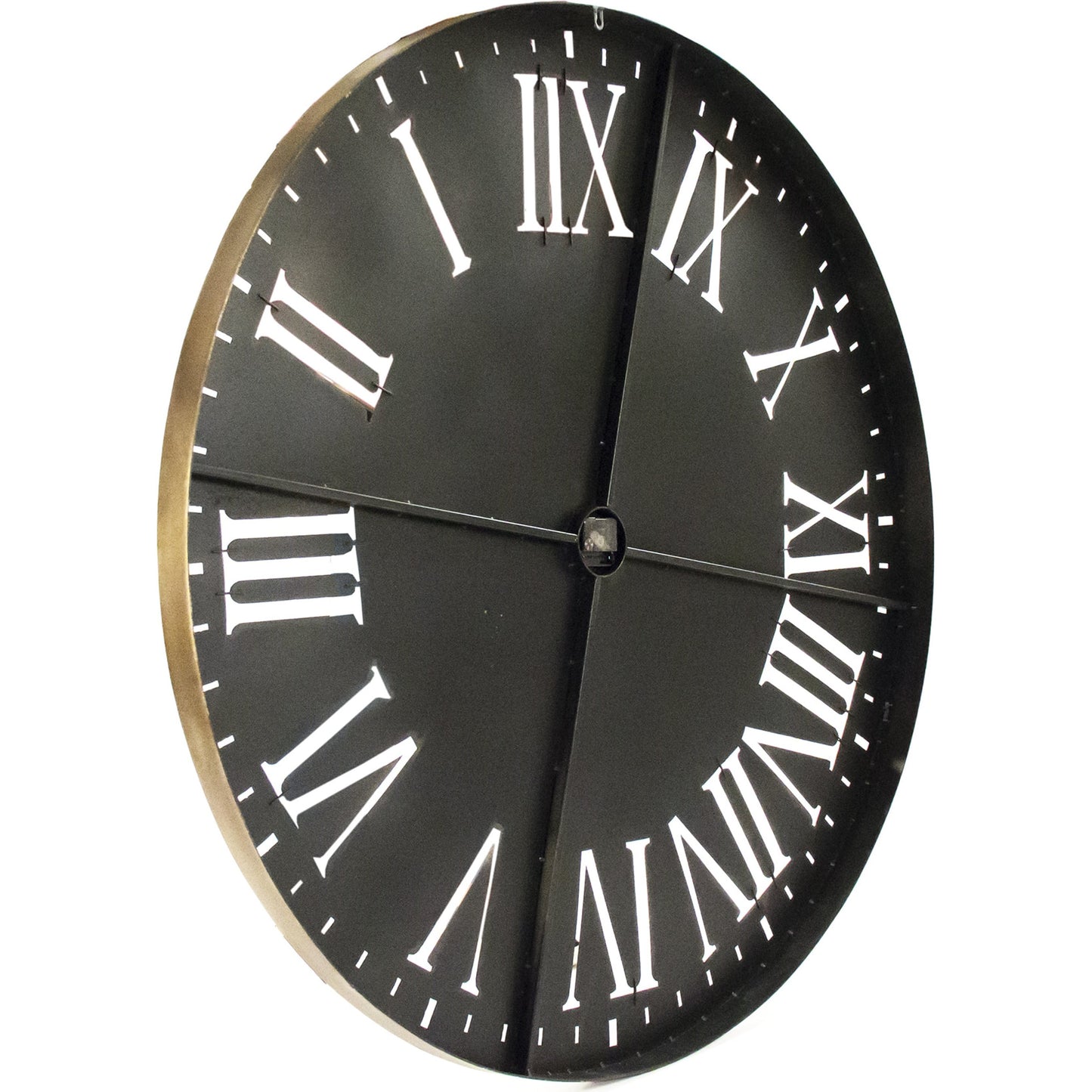 007 S-337523 | Additional Silo | Laure Clock by Zentique in distressed gold and iron, mirror, mdf. Made from iron, mirror, mdf in a traditional style.