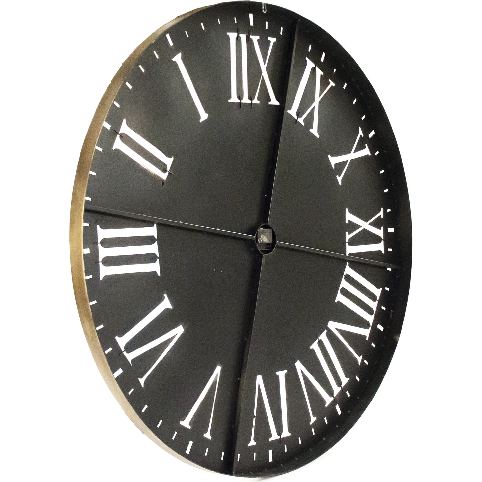 Laure Clock by Zentique in distressed gold and iron, mirror, mdf. Made from iron, mirror, mdf in a traditional style.