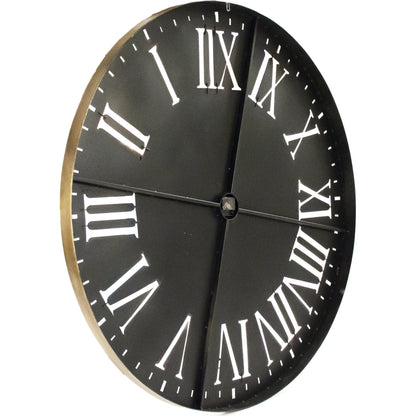 Laure Clock by Zentique in distressed gold and iron, mirror, mdf. Made from iron, mirror, mdf in a traditional style.