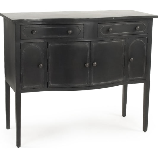 Corbyn Metal Console by Zentique in dark gray and metal. Made from metal in a traditional style.