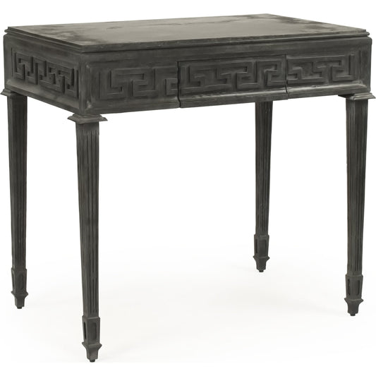 Dash Table by Zentique in distressed dark gray and metal. Made from metal in a traditional style.