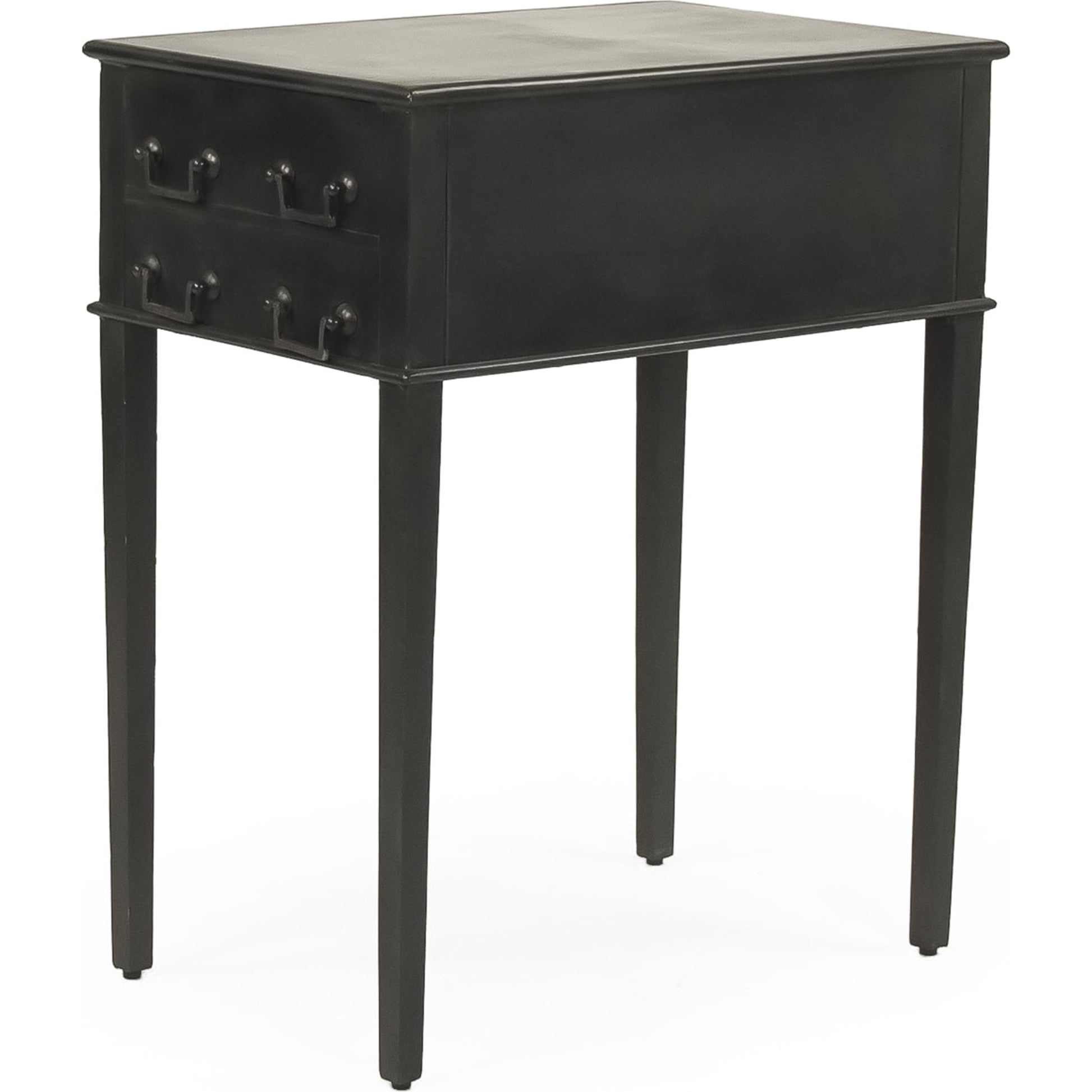 Delane Table by Zentique in dark gray and metal. Made from metal in a traditional style.