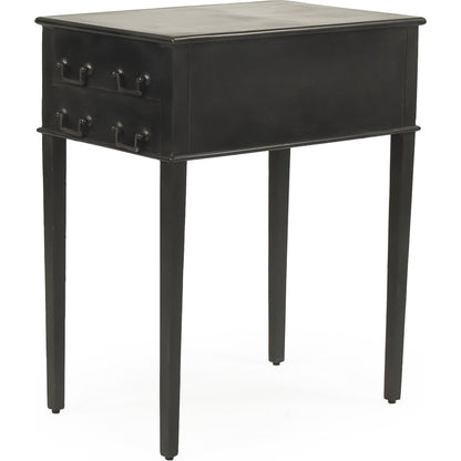Delane Table by Zentique in dark gray and metal. Made from metal in a traditional style.