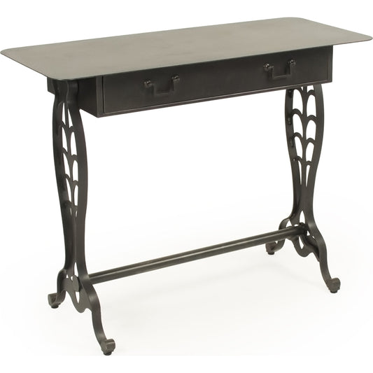 Maelle Console by Zentique in distressed dark bronze and metal. Made from metal in a modern style.