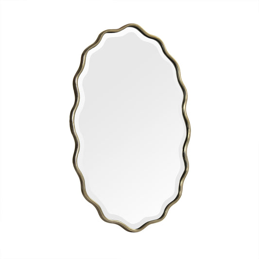 Odette Mirror by Zentique in distressed light gold and metal, mirror, mdf. Made from metal, mirror, mdf in a transitional style.