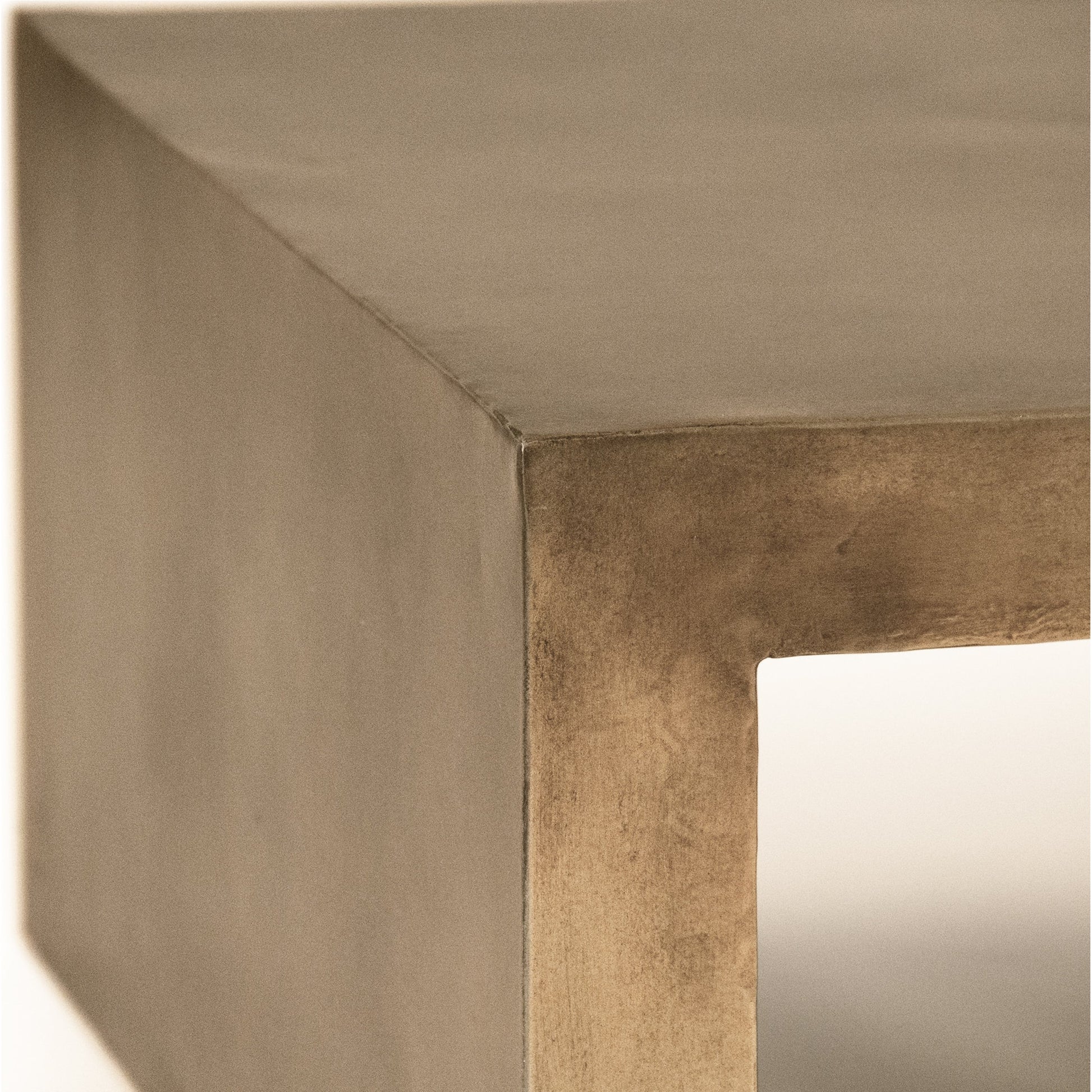 Aristide Coffee Table by Zentique in distressed gold and iron. Made from iron in a modern style.
