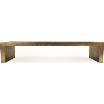 Aristide Coffee Table by Zentique in distressed gold and iron. Made from iron in a modern style.