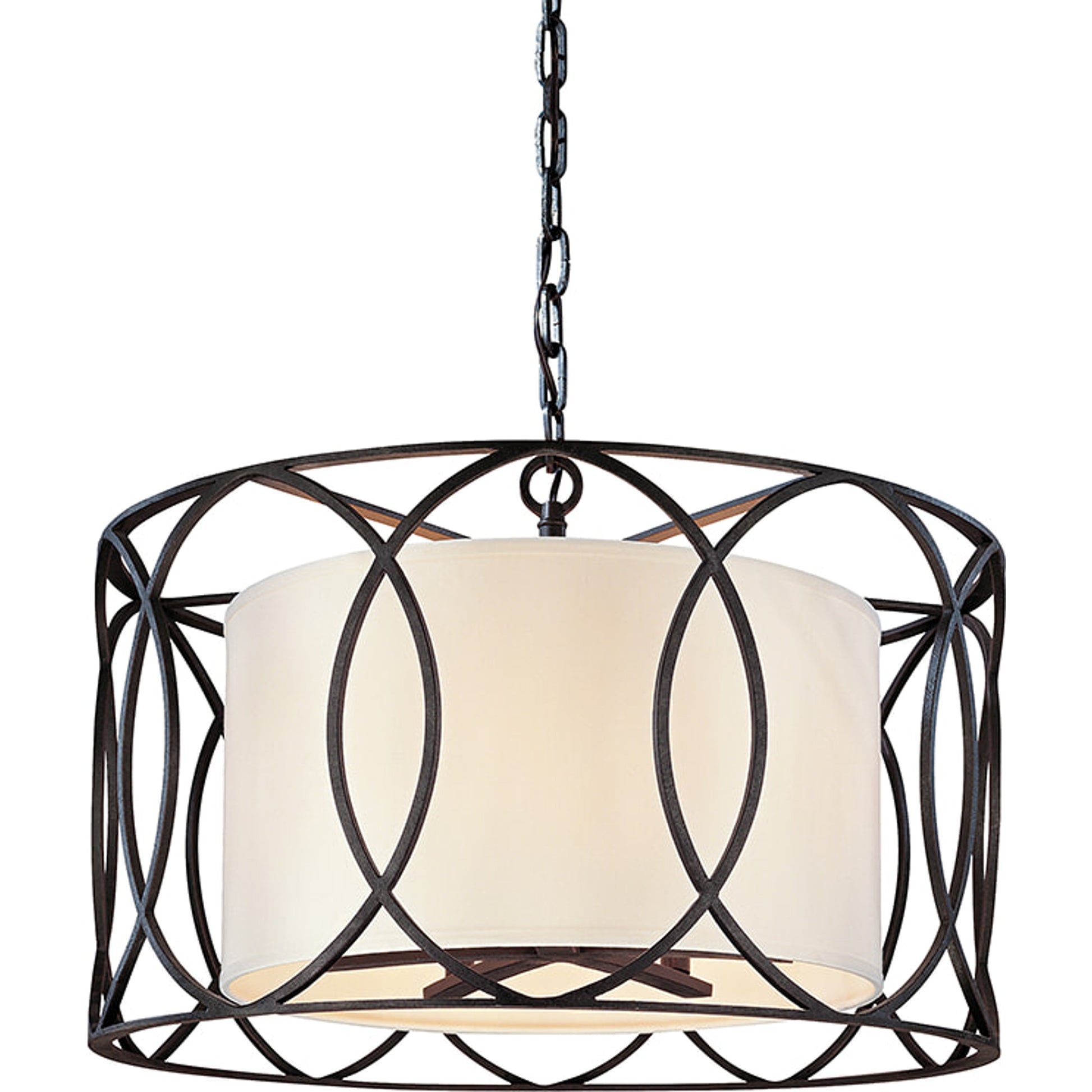 Sausalito Pendant by Troy. Made from hand worked iron in a transitional style.