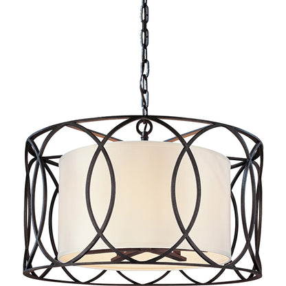 Sausalito Pendant by Troy. Made from hand worked iron in a transitional style.