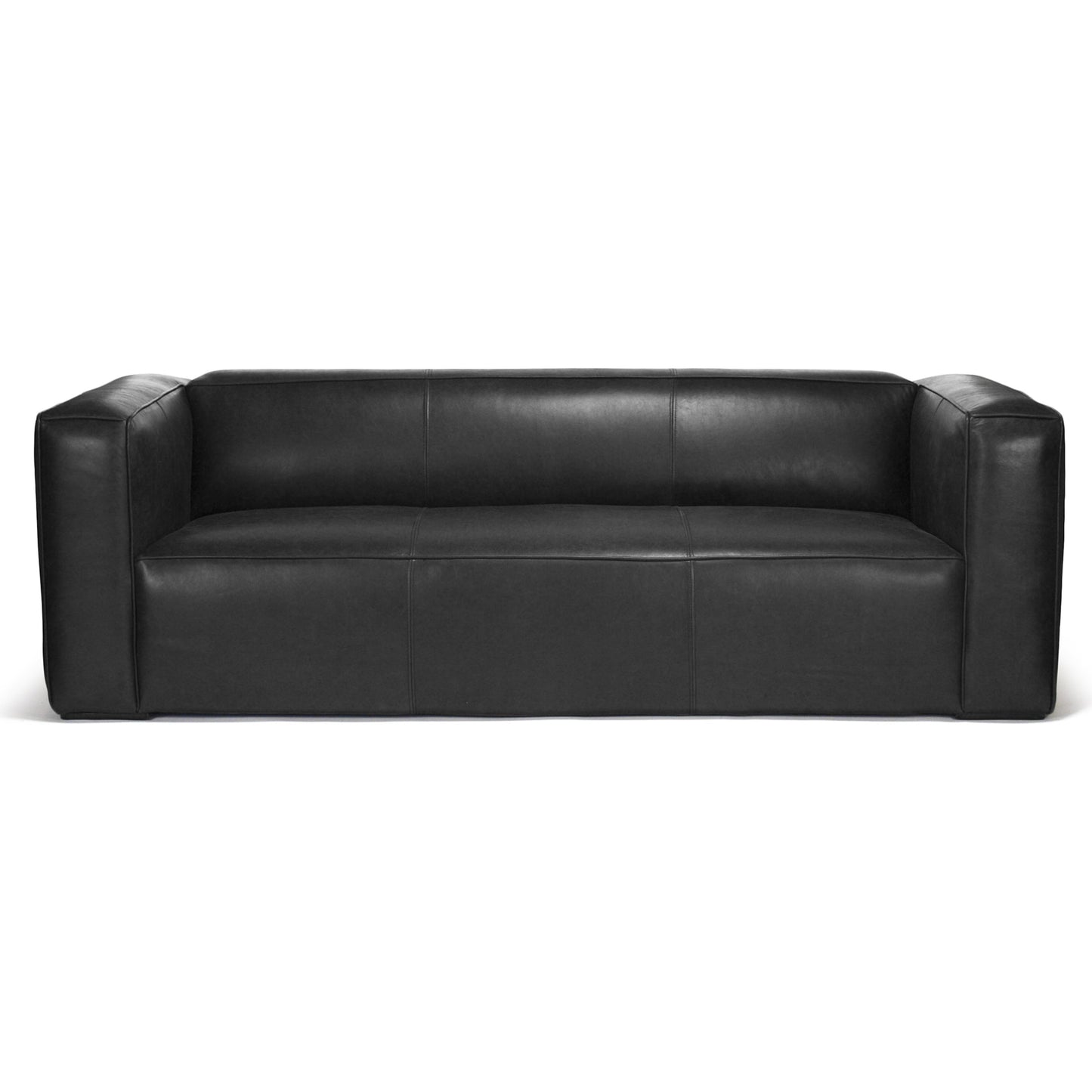 002 S-337446 | Additional Silo | Joelle Sofa by Zentique in black leather and oak. Made from oak in a modern style.