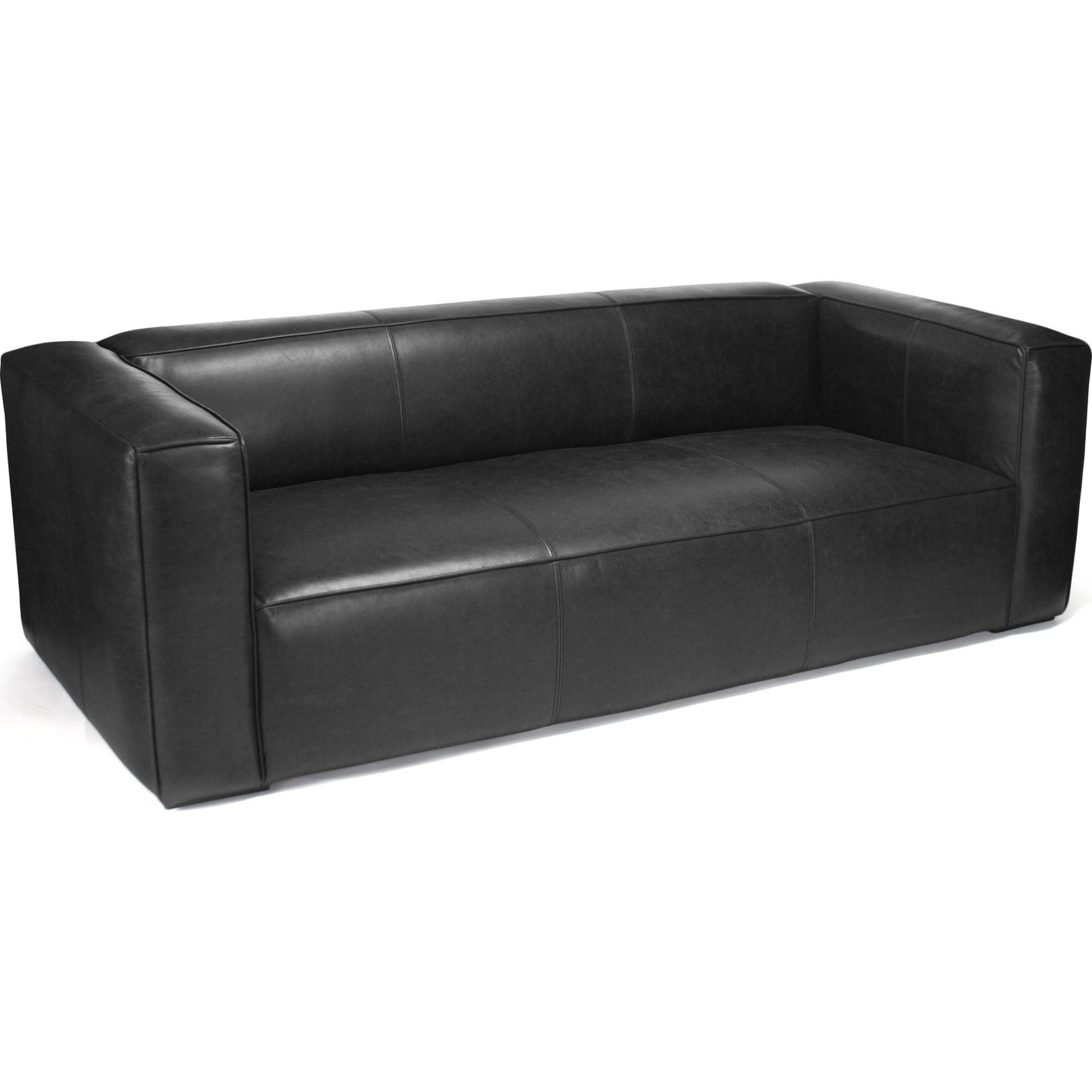004 S-337446 | Additional Silo | Joelle Sofa by Zentique in black leather and oak. Made from oak in a modern style.