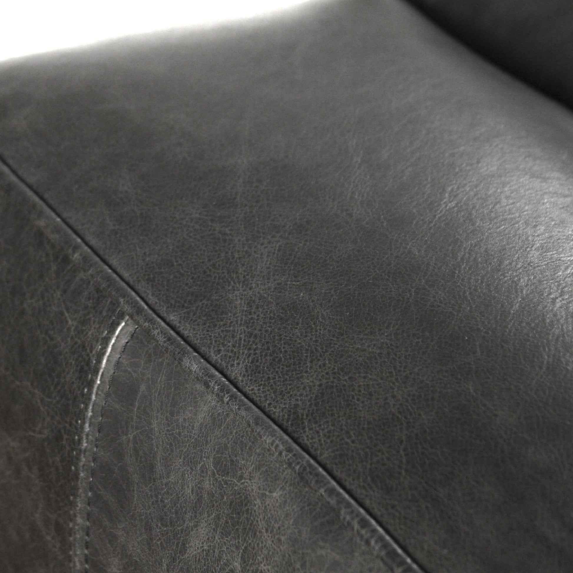 Joelle Sofa by Zentique in black leather and oak. Made from oak in a modern style.