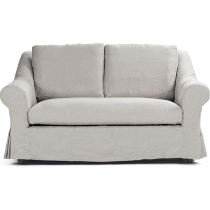 Albine Settee by Zentique in limed gray oak. Made from limed grey oak in a modern style.