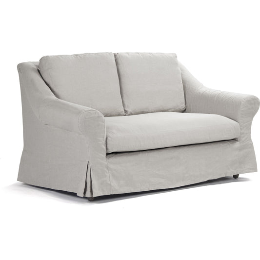 Albine Settee by Zentique in limed gray oak. Made from limed grey oak in a modern style.