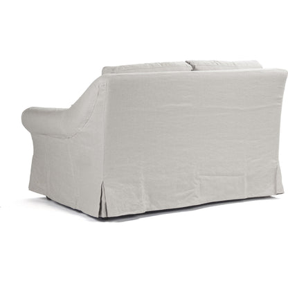 Albine Settee by Zentique in limed gray oak. Made from limed grey oak in a modern style.