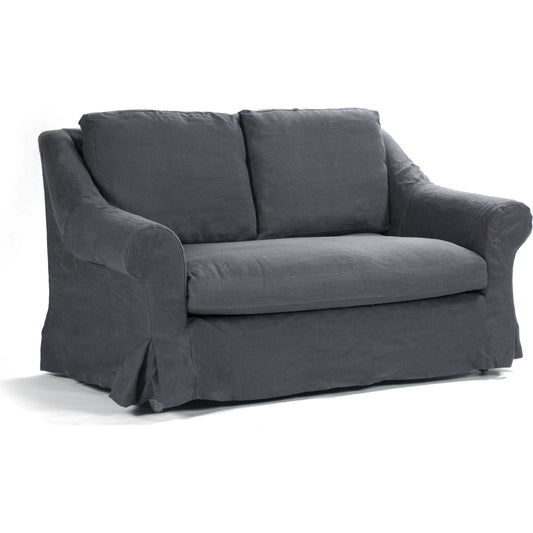 Albine Settee by Zentique in limed gray oak. Made from limed grey oak in a modern style.